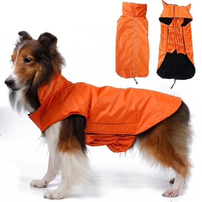 Płaszcz przeciwdeszczowy dla psa Wodoodporna kurtka Kamizelka z podszewką z polaru