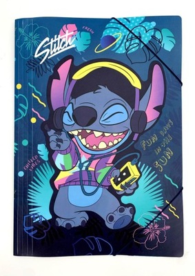 TECZKA A3 PP DISNEY BLUE STITCH Z GUMKĄ