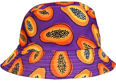 Czapka letnia bucket hat kapelusik w owoce papaja