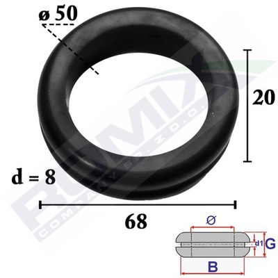 PRZELOTKA УНИВЕРСАЛЬНАЯ РЕЗИНОВАЯ 68X50X20 MM X5SZT