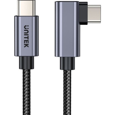 Kabel kątowy 90° Unitek USB-C-USB-C do Android Auto PD 3.0 100W 5A QC 50 cm