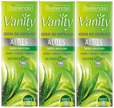 3 x BIELENDA VANITY KREM DO DEPILACJI ALOES 100 ML Bezbolesna depilacja