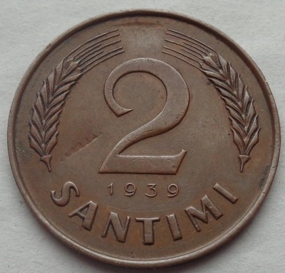 ŁOTWA - 2 Santimi - 1939