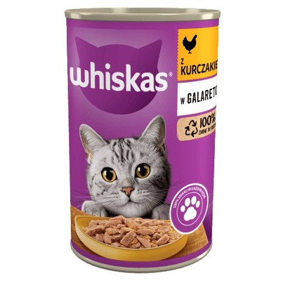 Whiskas kurczak galaretka 400g Uszkodzona