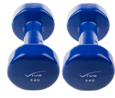 VIVO Hantle Hantelki Ciężarki Winylowe Do Ćwiczeń Fitness 2x5 kg