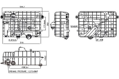 NISSENS DEPÓSITO DE EXPANSIÓN DE LÍQUIDO CHLODNICZEGO MERCEDES ACTROS MP4  