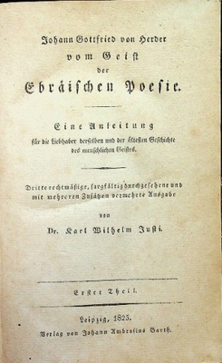 Vom Geist der Ebraischen Poesie 1825 r