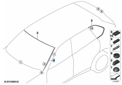 51317387917 JUOSTA ODPROWADZAJACA VANDENS KAIRĖ GRUNTOWANA BMW X5 F15 X5 M F85 