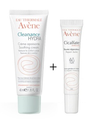 AVENE ZESTAW CLEANANCE HYDRA KREM+CICALFATE DO UST