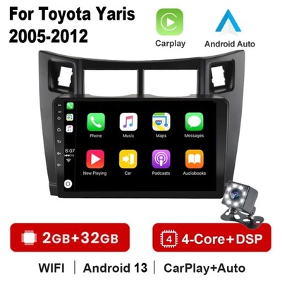 RADIO DE AUTOMÓVIL CON ANDROIDEM PARA TOYOTA YARIS 2008-2011 4G DSP WIFI CARPLAY STEREO  