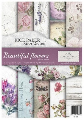 Papier ryżowy zestaw kreaty. RS009 - Piękne kwiaty