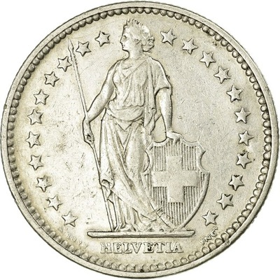 Moneta, Szwajcaria, 2 Francs, 1908, Bern, AU(50-53