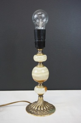Stara lampka lampa onyks mosiądz 28cm nr2