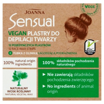 Joanna Sensual plastry do depilacji twarzy VEGE