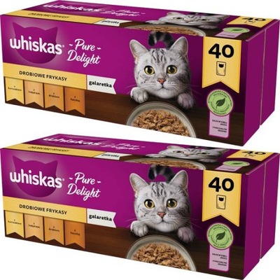 WHISKAS POTRAWKA SMAKI DROBIOWE W GALARETCE 80x85g