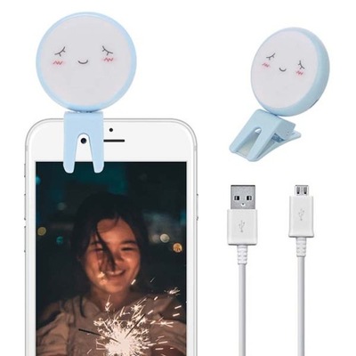 LAMPA LAMPKA PIERŚCIENIOWA LED RING MAKIJAŻ SELFIE PRZYPINANA DO TELEFONU