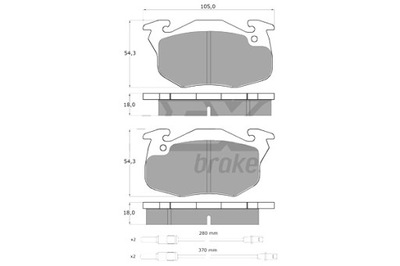 TOMEX BRAKES TRINKELĖS STABDŽIŲ TOMEX 10341 PRIEK. CITROEN AX ZX PEUGEOT 