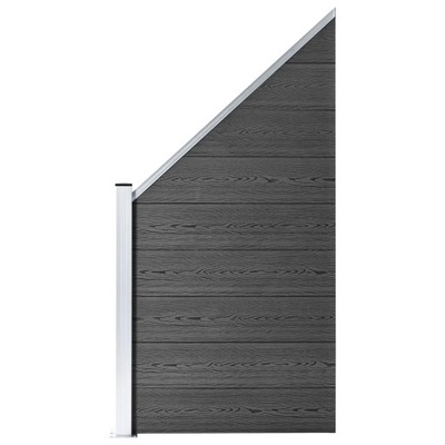 Panel ogrodzeniowy, WPC, 95x(105-180) cm, czarny