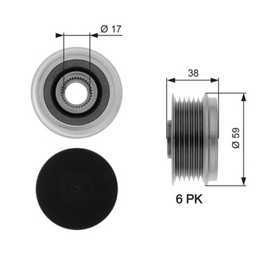 WHEEL PULLEY ELECTRIC GENERATOR ALFA ROMEO MITO 1.3 , BMW 120D 2.0 , CITROËN NEMO  