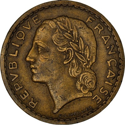 Moneta, Francja, Lavrillier, 5 Francs, 1945, Caste