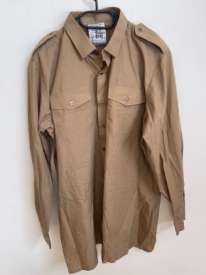 KOSZULA Z Z DŁUGIM RĘKAWEM Z ANGIELSKIEJ ARMII KHAKI KOŁNIERZYK 36