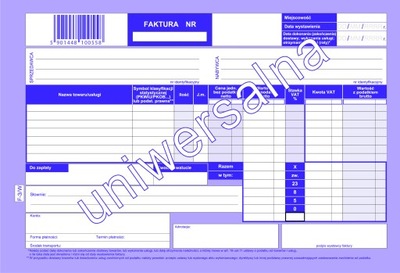 FAKTURA VAT WALUTOWA (UNIWERSALNA)