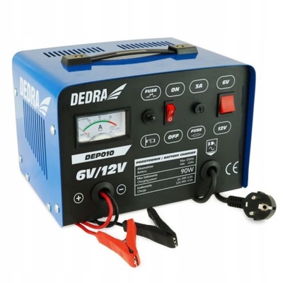 Prostownik Dedra DEP010 naładowanie akumulatorów 6V i 12V12-100Ah