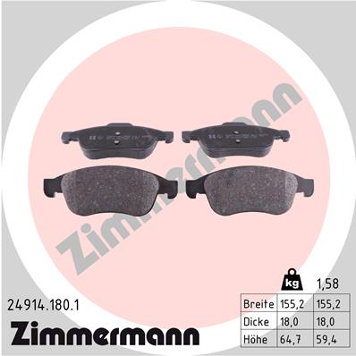 ZIMMERMANN 24914.180.1 ZAPATAS DE FRENADO  