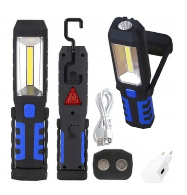 LATARKA WARSZTATOWA LAMPA LED COB 5W AKUM MAGNES