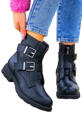 Czarne Workery Na Grubej Podeszwie Modivs 37