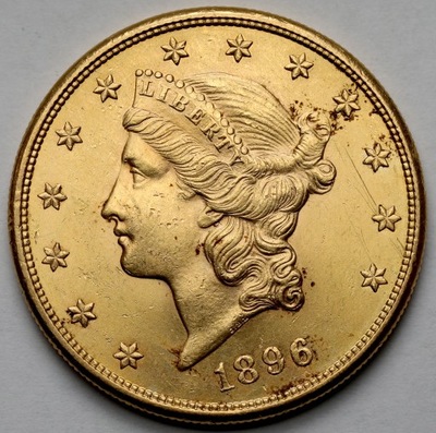 1953. USA, 20 dolarów 1896-S