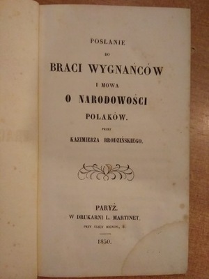 Posłanie .. Mowa o narodowości .. Brodziński 1850