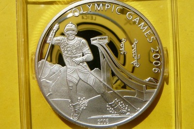 500 TUGRIK MONGOLIA 2006 NARCIARSTWO OLIMPIADA Ag