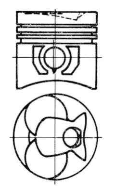 PISTÓN KPL.DB OM616,617 2.4-3.0D 78- /90.9 93444600  