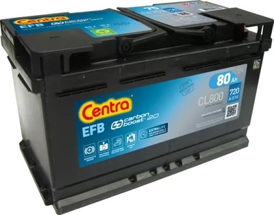 АККУМУЛЯТОР CENTRA EFB CL800 80AH 720A