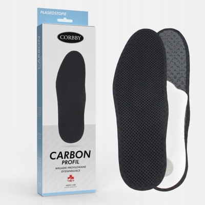 Wkładki do butów z węglem aktywnym płaskostopie CORBBY CARBON PROFIL r 35