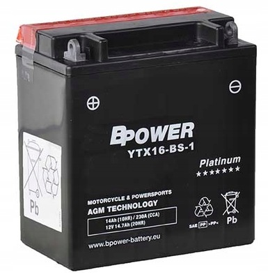 BPower Platinum AGM YTX16-BS-1 12V 14Ah 230A