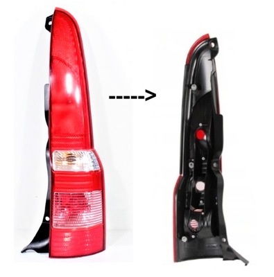 Лампа задняя zew правая рамка czerna fiat panda 2003- фото №1