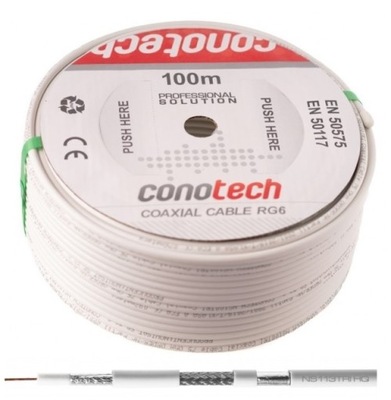 Kabel Przewód Koncentryczny 1,13 CU TriShield 100m