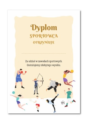 Dyplom SPORTOWCA za udział w zawodach SPORTOWYCH