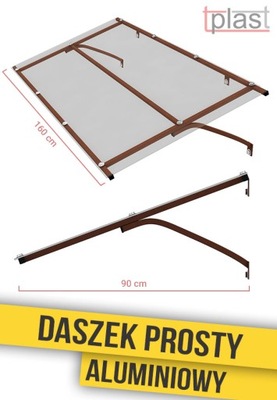 Daszek nad drzwi prosty 160x90cm aluminiowy