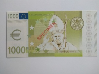 1000 EURO JAN PAWEŁ II SPECIMEN - UNIKAT