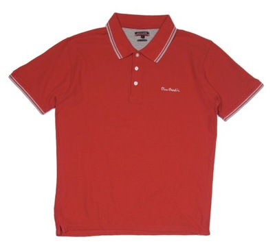 PIERRE CARDIN Męska Czerwona Koszulka Polo Logo r. L