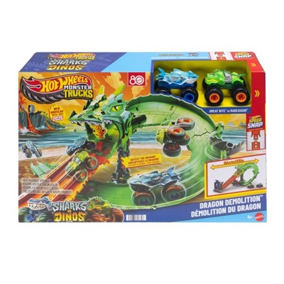 HOT WHEELS MONSTER TRUCK Smoczy Wyścig zestaw torów + 2 autka