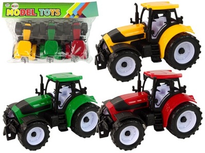 Zestaw Traktorów Rolniczych Farma 3 Sztuki Kolorow