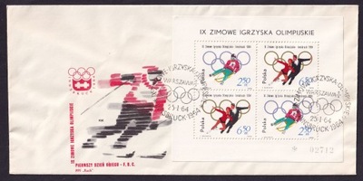 1964 Olimpiada Innsbruck Fi blok 41 FDC