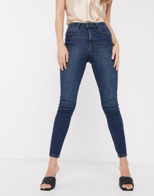 VERO MODA SPODNIE JEANSOWE GRANATOWE RURKI S 1RSM