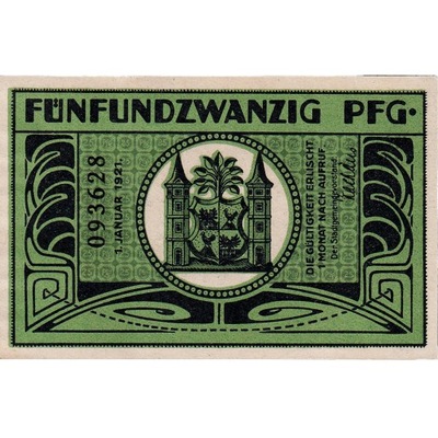 Banknot, Niemcy, ilmenau, 25 Pfennig, Blason 1921-