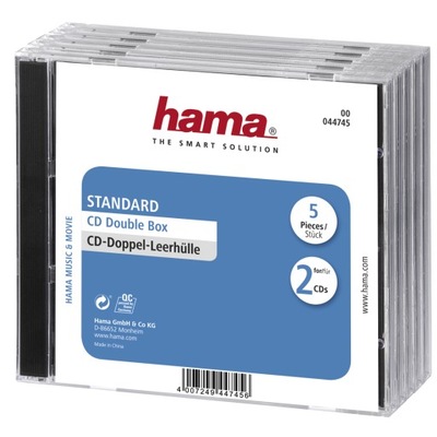 PUDEŁKO PODWÓJNE NA CD 5 SZT. HAMA CD BOX