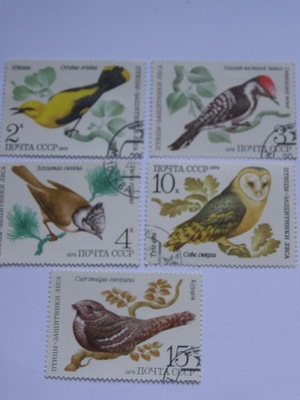 ZSRR - ptaki - sanitariusze lasu - Mi. 4883-87 kasowane